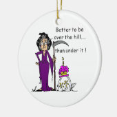 死神誕生日ユーモア セラミックオーナメント (左)