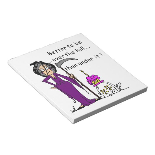 死神誕生日ユーモア ノートパッド (アングル)