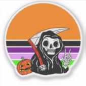 死神 – ハロウィンサンセットジャックオランタン シール (正面)