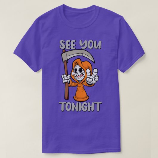 死神、今夜はハロウィーン、皮肉。 Tシャツ (デザイン正面)