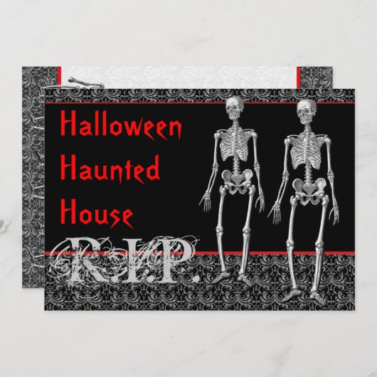 死者からのハロウィンのお化け屋敷の上昇 招待状 (正面/裏面)