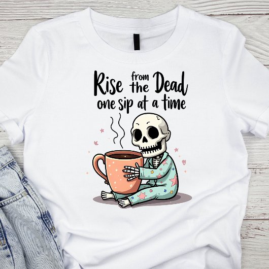 死者から這い上がれ、一口ずつ スケルトン Tシャツ