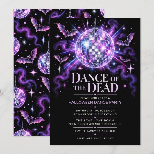 死者のダンス ハロウィンパーティー 招待状 (正面/裏面)