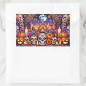 死者のハロウィーンの日 長方形シール (バッグ)