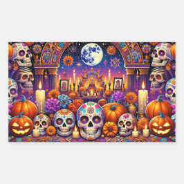 死者のハロウィーンの日 長方形シール
