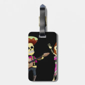 死者のマリアッチの踊りのカップル日 ラゲッジタグ (裏面縦)
