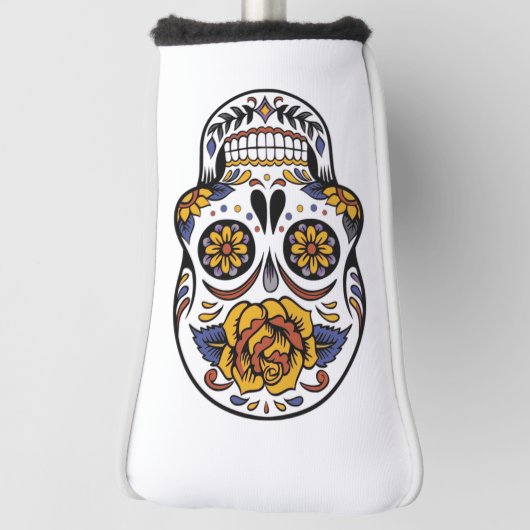 死者のメキシコ砂糖のスカル日は上がりました ゴルフヘッドカバー (回転90)