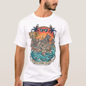 死者の夏 スケルトンビーチTシャツ | 楽しい Tシャツ (正面)