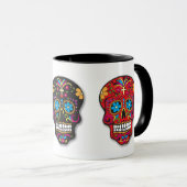 死者の多彩な砂糖のスカル日 マグカップ (正面右)