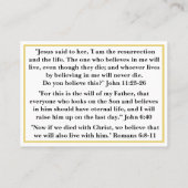 死者の復活 コーリングカード (裏面)