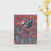 死者の日とハチドリ カード (黄色い花)