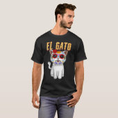 死者の日のキュートなシュガースカル猫 Dia de Los Mu Tシャツ (正面フル)