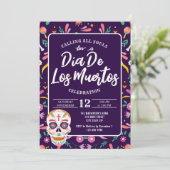 死者の日のドクロ メキシコのフィエスタ招待状 招待状 (スタンド正面)