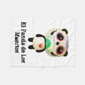 死者の日のパンダ フリースブランケット (正面(横))