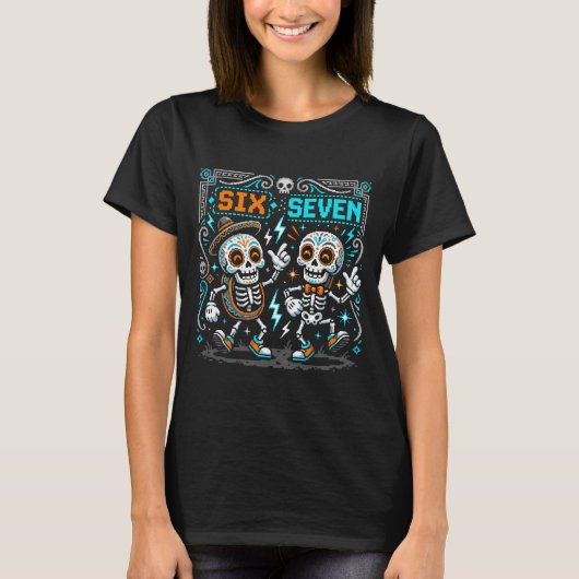 死者の日のピクセルアートナンバー67シャツ - レトロ Tシャツ (正面)