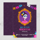 死者の日のフラットな招待状 招待状 (正面/裏面)