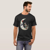 死者の日の猫と月の愛 メキシコの猫 スイーツ Tシャツ (正面フル)