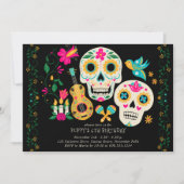 死者の日をテーマにした誕生日パーティー 招待状 (正面)