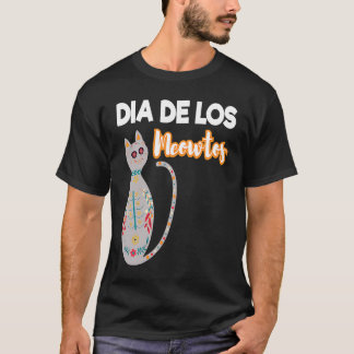 死者の日ネコ Dia De Los Meowtos キャット Tシャツ