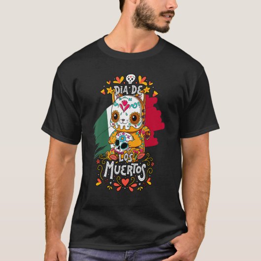 死者の日ネコ Tシャツ (正面)