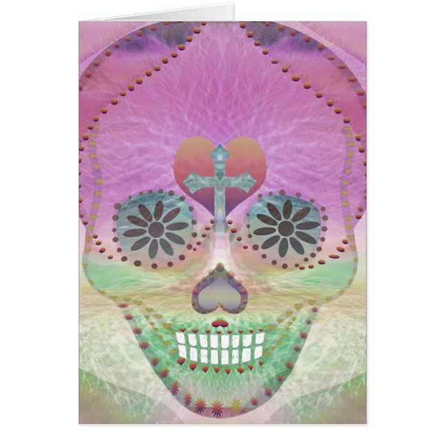 死者の日砂糖のスカルの虹のハートの生命の樹 (正面)