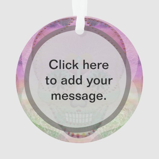 死者の日砂糖のスカルの虹のハートの生命の樹 オーナメント (裏面)