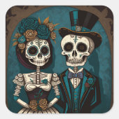 死者の日 ウェディングカップル ステッカー (正面)