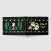 死者の日 カスタマイズされたカラフルなドクロ ゲストブック (全面)