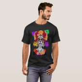 死者の日 コスチューム ラ・カトリーナ ドクロ 花 Tシャツ (正面フル)