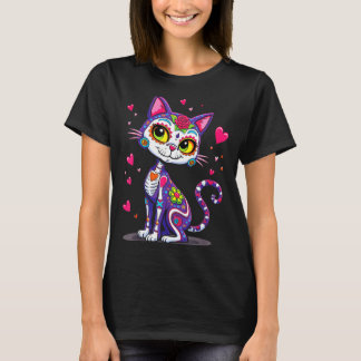 死者の日 シンコデマヨ 猫 シュガースカル Tシャツ