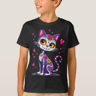 死者の日 シンコデマヨ 猫 シュガースカル Tシャツ