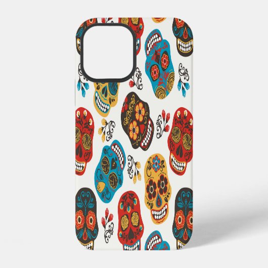 死者の日 シームレス パターン iPhoneケース (裏面)