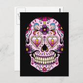 死者の日 スイートスケル ピンク ポストカード (正面/裏面)