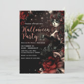 死者の日 スカル ガール レッド ハロウィン パーティー 招待状 (スタンド正面)