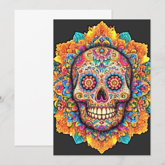 死者の日 スカル 招待状 (正面/裏面)