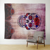 死者の日 ディア・デ・ロス・ムエルトスの壁背景 タペストリー (インサイチュ(横))