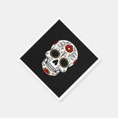 死者の日 ブラックデイ スカル ペーパーナプキン スタンダードカクテルナプキン (角)