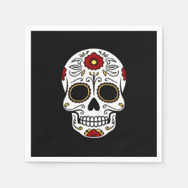 死者の日 ブラック スカル ペーパー ナプキン スタンダードカクテルナプキン