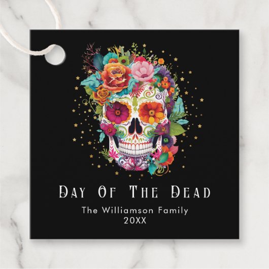 死者の日 メキシコのシュガースカル 全ての魂の祝日 フェイバータグ (正面)