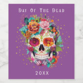 死者の日 メキシコのシュガースカル 全ての魂の祝日 ワインラベル (シングルラベル)