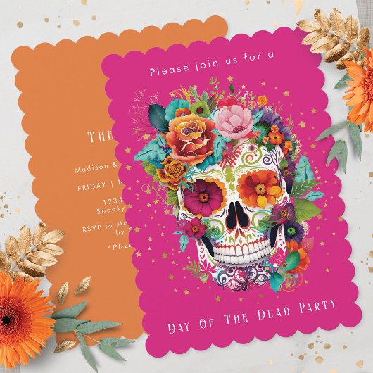死者の日 メキシコのシュガースカル 全ての魂の祝日 招待状