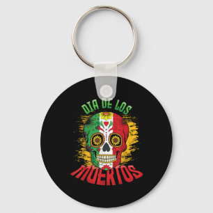 死者の日 メキシコの旗 メキシコ スカル クール キーホルダー