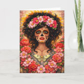 死者の日 女性の肖像画 • Día de los Muerto カード (正面)