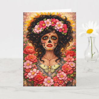 死者の日 女性の肖像画 • Día de los Muerto カード