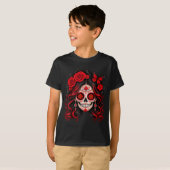 死者の日 砂糖の髑髏 カトリーナ Tシャツ (正面フル)