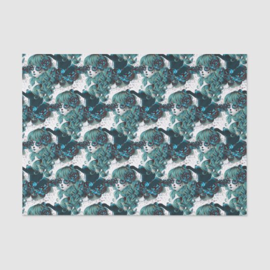 死者の日　美しいスカルガール 薄葉紙 (正面)