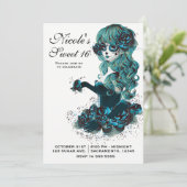 死者の日 美しいスカル メイクの少女 招待状 (スタンド正面)