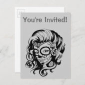 死者の日 美しさ インビテーションポストカード (正面/裏面)