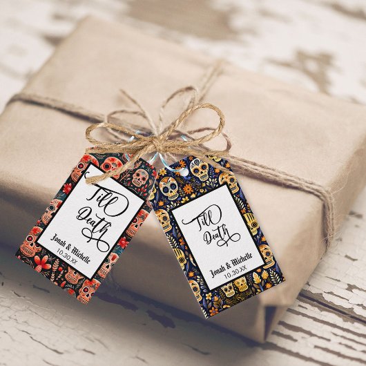 死者の日 至死不渝のパーティーまたはウェディング ギフトタグ