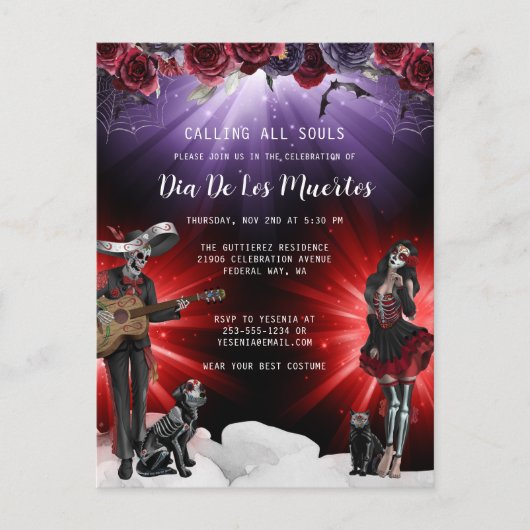 死者の日 花飾り ポストカード (正面)